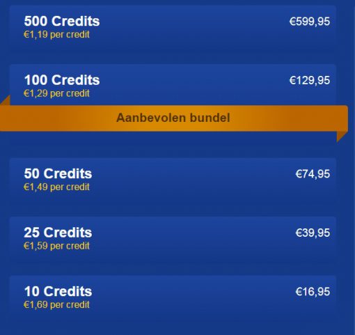 Credits voor adverteren