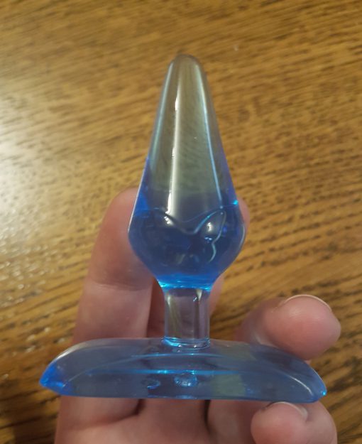 Blauwe mini buttplug