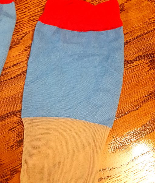 Gedragen Pantykousen blauw met rood - Afbeelding 3