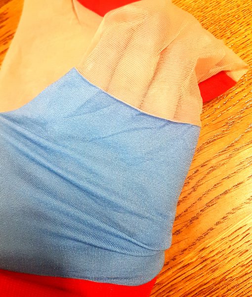 Gedragen Pantykousen blauw met rood - Afbeelding 4