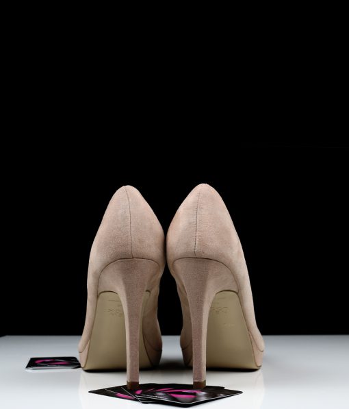 Huidkleur gedragen pumps suèdelook - Afbeelding 2