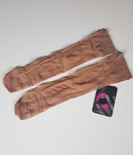 Gedragen glans pantykousen in huidkleur