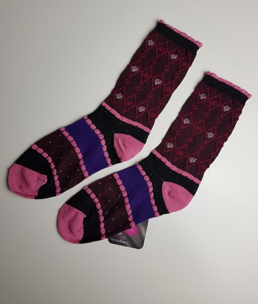 Leuke gedragen sokken -paars met roze