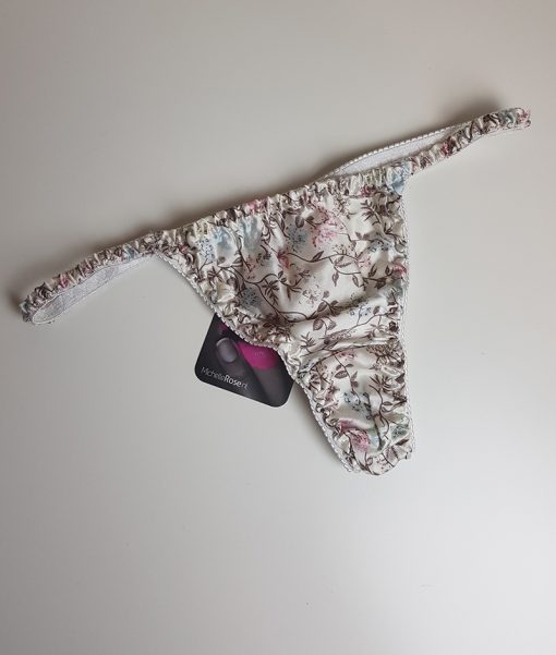 Gedragen moderne bloemenprint string van 100% zijde