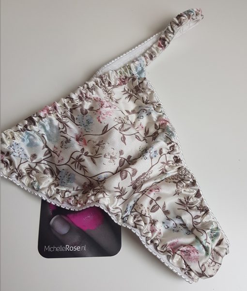 Gedragen moderne bloemenprint string van 100% zijde - Afbeelding 2