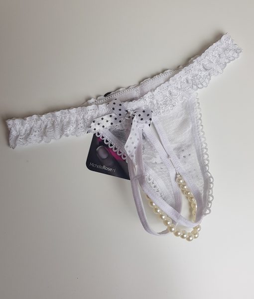 Witte gedragen kralen string - Afbeelding 3