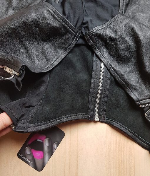 Kinky ECHT leren jurk met ritsjes - Afbeelding 4