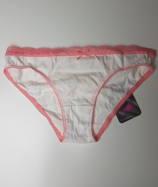 Wit katoenen slipje met roze randje