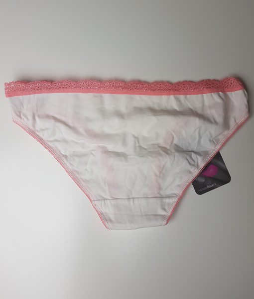 Wit katoenen slipje met roze randje - Afbeelding 2