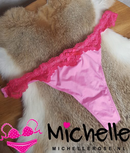 Fijne roze string