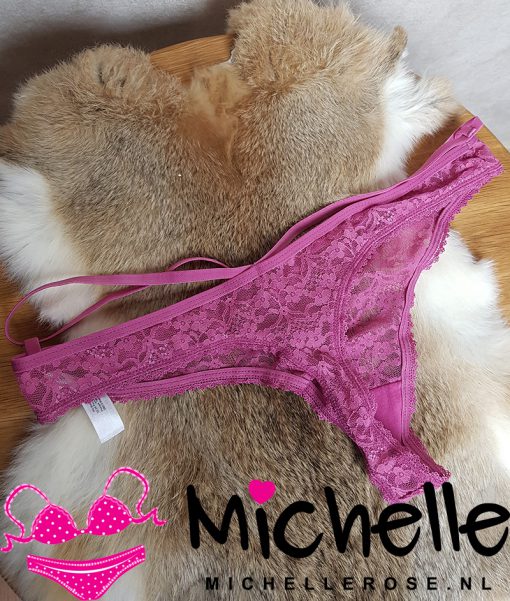 Roze kanten gedragen string - Afbeelding 2
