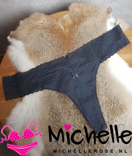 Sexy donkergrijze gedragen string
