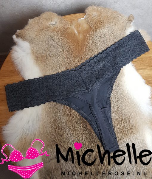 Sexy donkergrijze gedragen string - Afbeelding 2