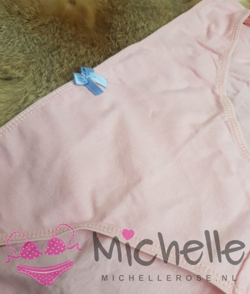 Roze gedragen slipje met blauw satijnen strikje - Afbeelding 2