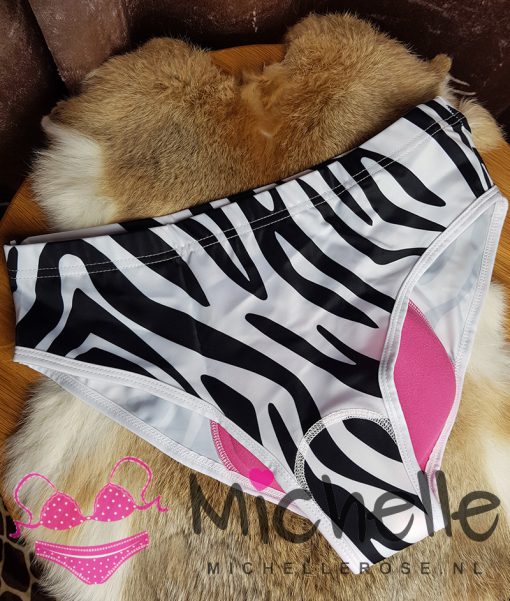 Gedragen fiets onderbroekje zebraprint van lycra