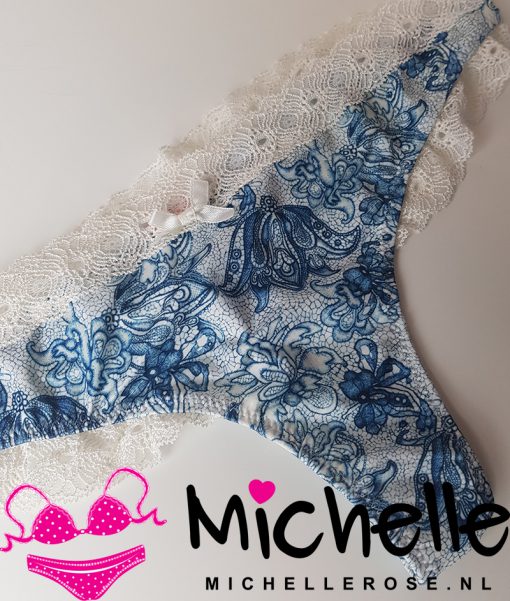 Fijne string met blauwe print - Afbeelding 2
