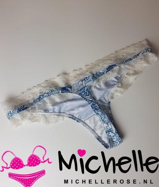 Fijne string met blauwe print - Afbeelding 3