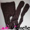 Gedragen dikke panty chocoladekleur
