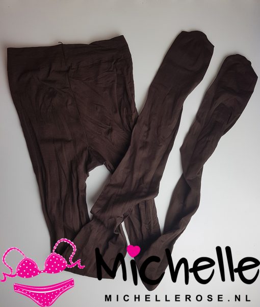 Gedragen dikke panty chocoladekleur