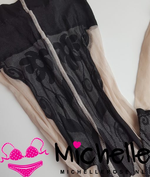 Gedragen fantasie panty met kousenmotief - Afbeelding 2