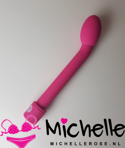 Lekkere gebruikte kapotte roze G-Spot vibrator