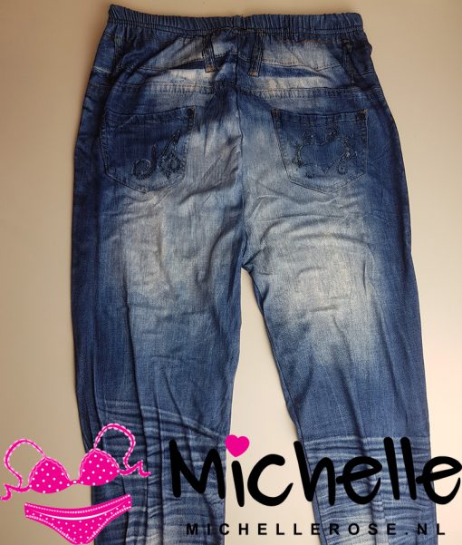 Leuke gedragen jeansprint legging - Afbeelding 3