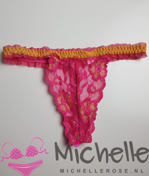 Roze kanten string