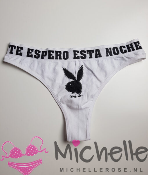 Witte playboy string
