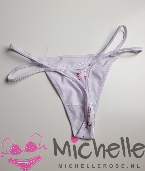 Witte string met hartjes - Afbeelding 3