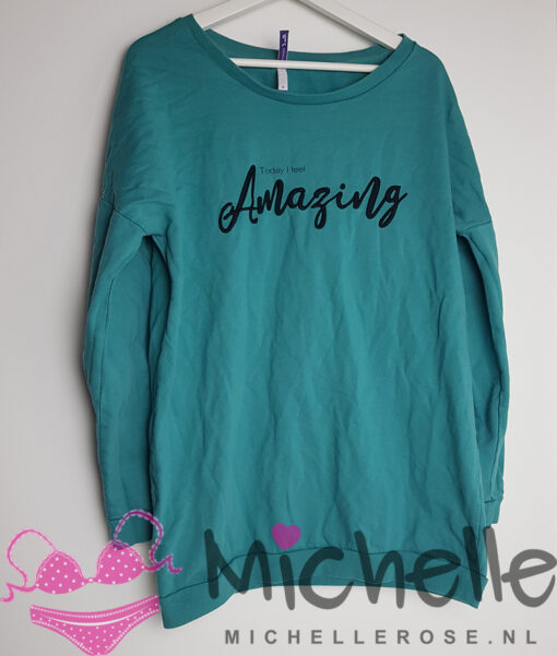 Groene veel gedragen oversized sweater