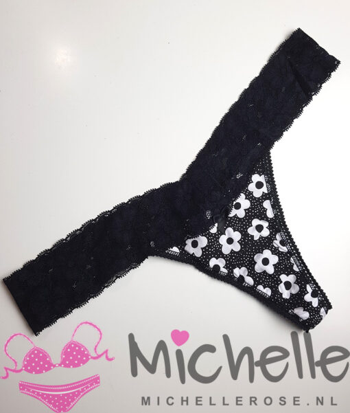 Sexy gedragen string met bloempjes