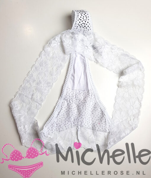 Sexy witte gedragen string met stipjes - Afbeelding 2