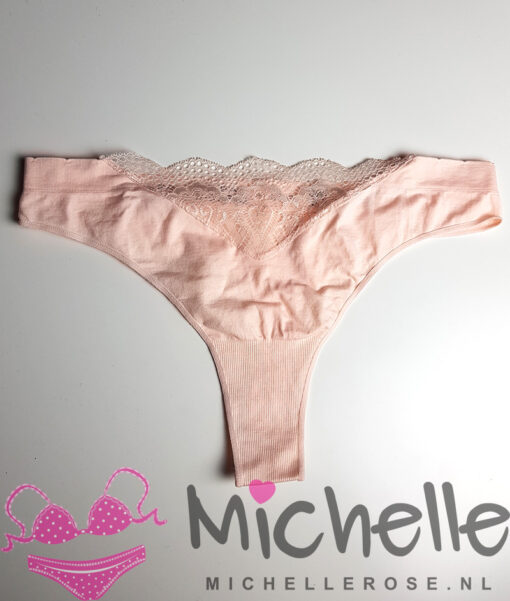 Zachte roze string
