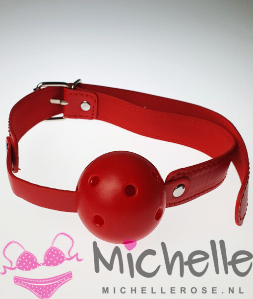 Ball gag rood
