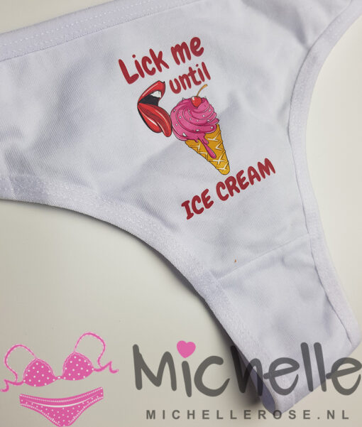 Gedragen witte string - Lick me until ice cream - Afbeelding 2