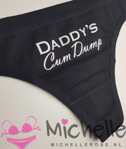 Gedragen zwarte string - Daddy's cum dump - Afbeelding 2