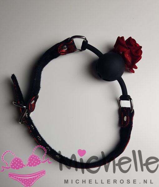 Ball gag met roos - Afbeelding 2