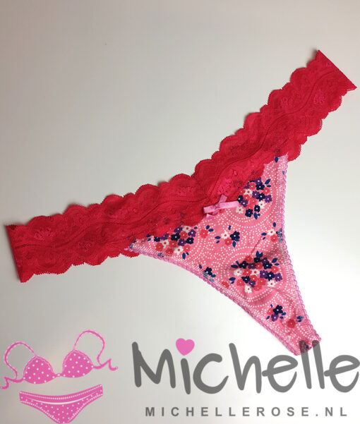 Schattige gedragen roze string bloemetjes