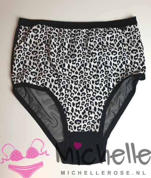 Hoge slip zwart wit panterprint