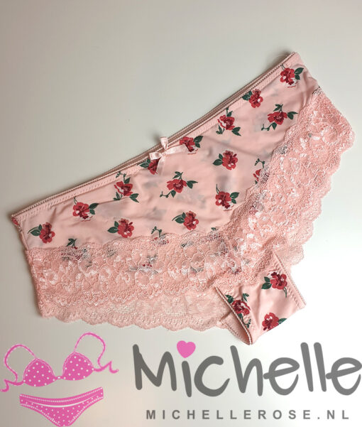 Zachte roze hipster met bloemetjes