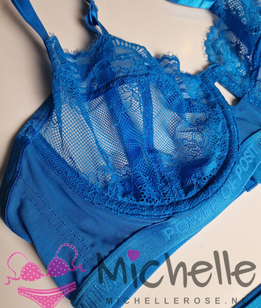 Blauw kanten bh setje - Afbeelding 3