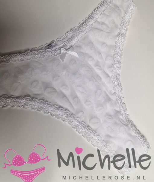 Witte string met kuslipjes - Afbeelding 2