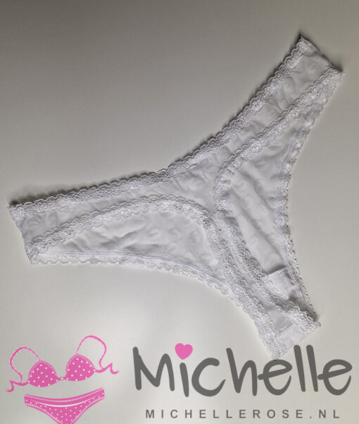 Witte string met kuslipjes - Afbeelding 3