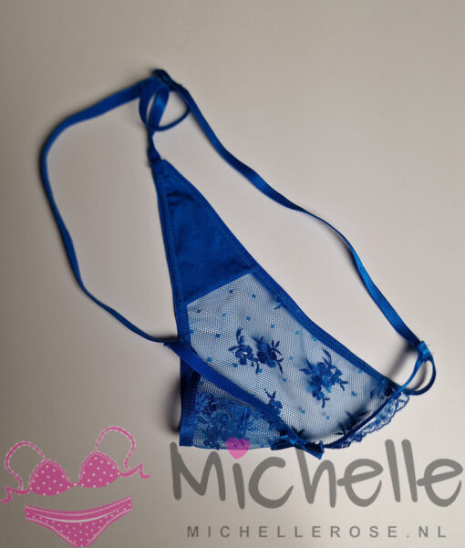 Gedragen string - blauw doorschijnend - Afbeelding 2