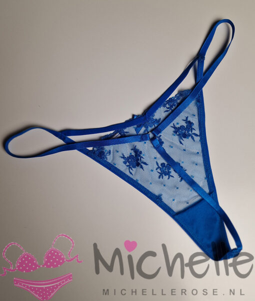 Gedragen string - blauw doorschijnend - Afbeelding 4