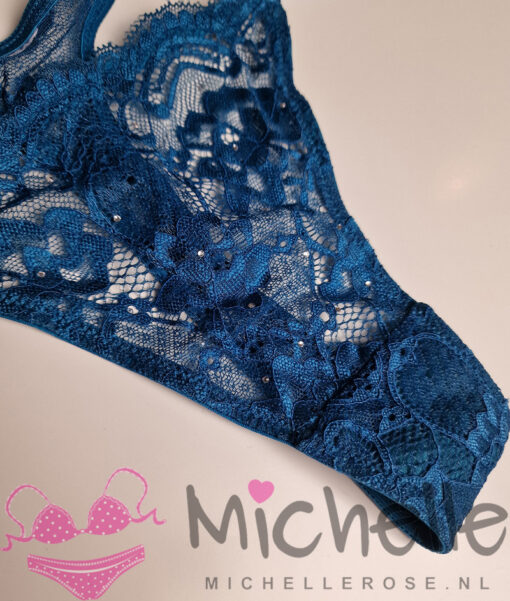 Gedragen string van blauw kant - Afbeelding 3