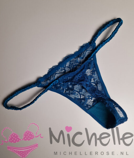 Gedragen string van blauw kant - Afbeelding 5