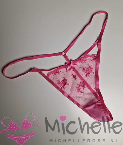 Gedragen string - roze doorschijnend
