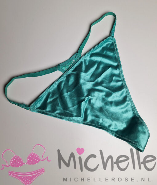 Groene satijnen string