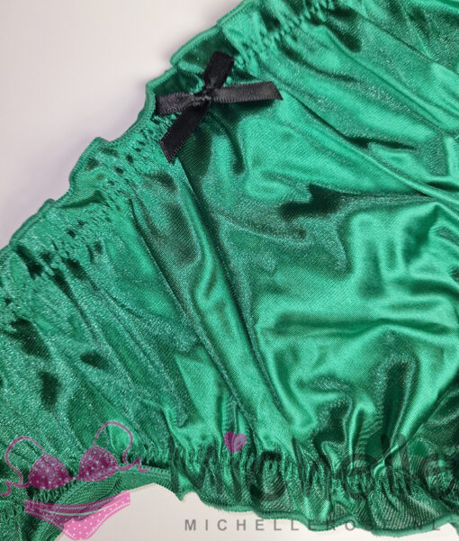 Groene satijnen string met strikje - Afbeelding 4